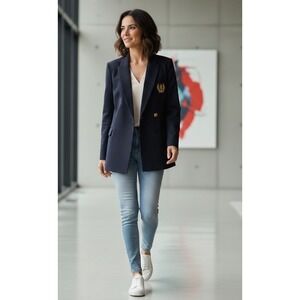 Harve Bernard Wool Blazer Womens Size 10 Lined Classic Jacket